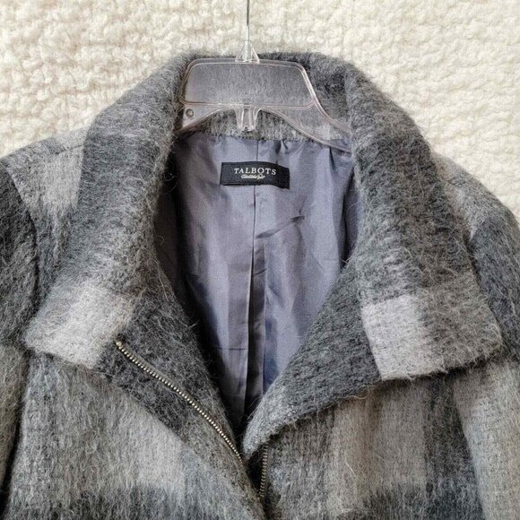 Talbots Jacket Full Zip with Collar Womens Medium Gray Pockets Blended Materials - Picture 3 of 10